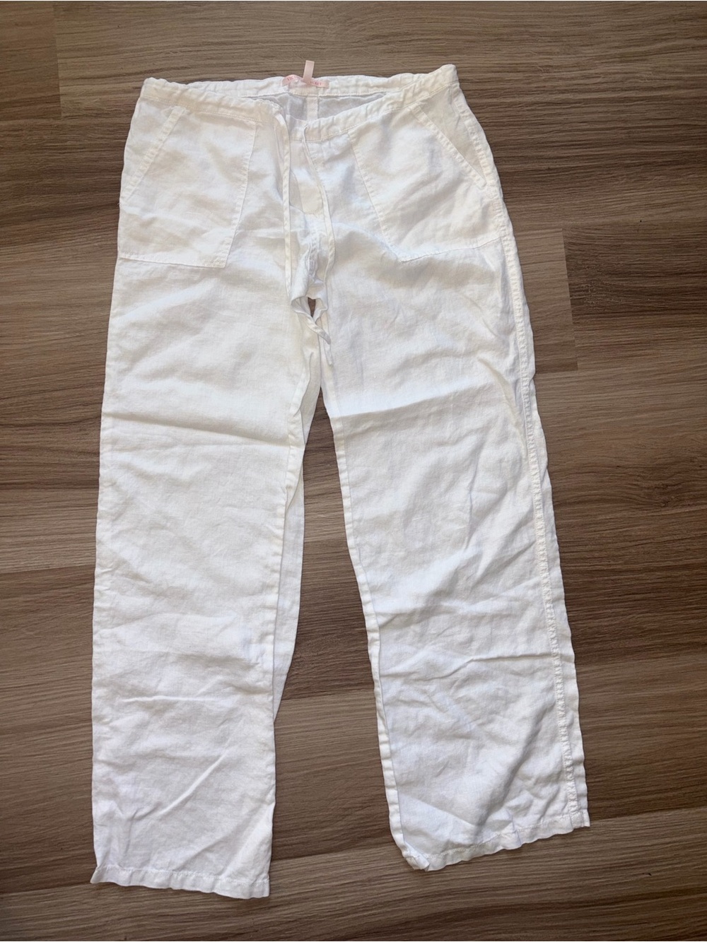 Victoria's Secret White Linen Drawstring Pants